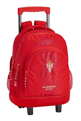 Schoolrugzak met Wielen Compact Real Sporting de Gijón SF-611972-818 Rood (32 x 45 x 21 cm)
