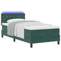 Boxspringbed met matras en LED fluweel donkergroen 90x200 cm - thumbnail