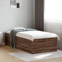 Bedframe bewerkt hout bruin eikenkleur 100x200 cm - thumbnail
