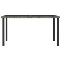 Tuintafel 140x70x73 cm poly rattan grijs - thumbnail