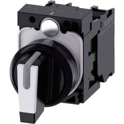 Siemens 3SU11002BL601NA0 3SU1100-2BL60-1NA0 Knevelschakelaar Zwart, Wit 2 x 45 ° 1 stuk(s)