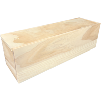 Wijnkist | 1 fles | schuifdeksel | 340x95x95mm | hout | naturel | 40 stuks - thumbnail