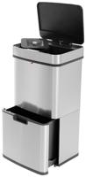 Hailo Öko Vario XL 6560010 Afvalscheidingssysteem 50 l RVS, Kunststof (b x h x d) 420 x 785 x 315 mm Zilver Anti-vingerafdrukken, Met automatische deksel 1 - thumbnail