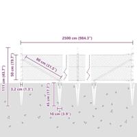 VidaXL Afrasteringspaal grijs 25 x 0,5 m (25 mm gaas) staal - thumbnail