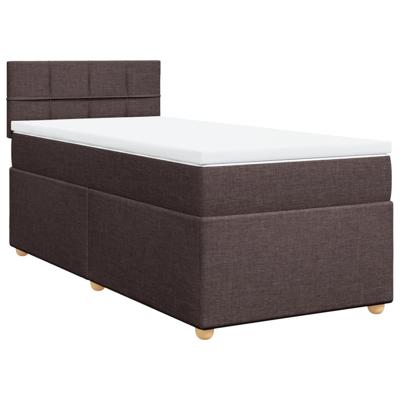 Boxspring met matras stof donkerbruin 180x200 cm - thumbnail