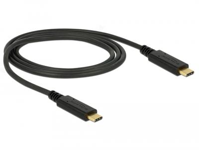 Delock 85531 USB-C-kabel USB-C stekker, USB-C stekker 1.00 m Zwart