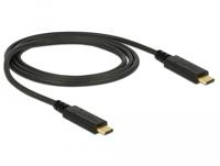 Delock 85531 USB-C-kabel USB-C stekker, USB-C stekker 1.00 m Zwart - thumbnail