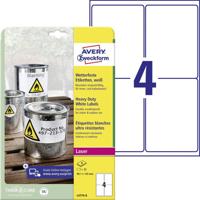 Avery-Zweckform L4774-8 Folie-etiketten 99.1 x 139 mm Polyester folie Wit 32 stuk(s) Permanent hechtend Laser (kleur), Laser (zwart/wit), Kopiëren (kleur), - thumbnail