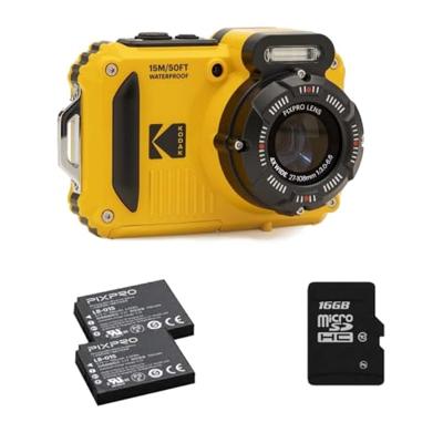 Kodak Waterproof WPZ-2 geel 4x zoom, WiFi + extra accu + 16GB geheugenkaart