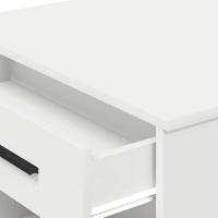 Bureau met lade en plank 102x62x77,5 cm bewerkt hout wit - thumbnail