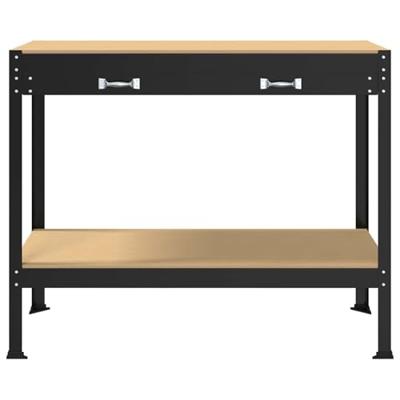 Werkbanken met lade Zwart 81 x 41 x 145 cm Bewerkt hout Werkbanken met lade Zwart 81 x 41 x 145 cm Bewerkt hout