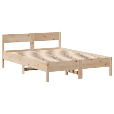 Bed met boekenkast zonder matras massief grenenhout 135x190 cm - thumbnail