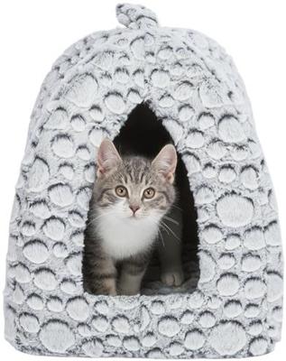 Trixie kattenmand iglo mila pluche wit / grijs 32x32x42 cm