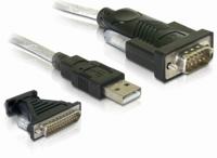 DeLOCK adapter usb 2.0 type-a > 1 x serial db9 rs-232 + adapter db25 (1.8 meter) - thumbnail