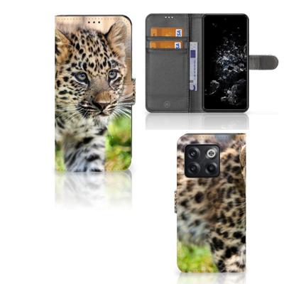 OnePlus 10T | Telefoonhoesje | Met pasjeshouder | Baby Luipaard