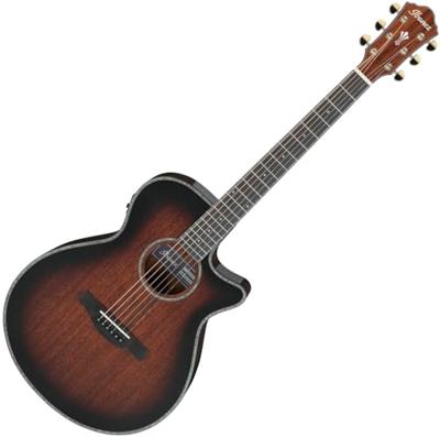 Ibanez AEG74 Mahogany Sunburst High Gloss elektrisch-akoestische westerngitaar - thumbnail