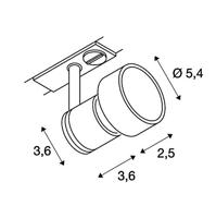 SLV Puri 143390 230V-railsysteem lamp GU10 Zwart (mat) - thumbnail