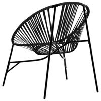 Set tuinstoelen 3-delig poly rattan zwart - thumbnail