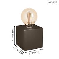 Eglo TafelblokjePrestwick 2 donker brons - 43549 - thumbnail