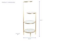 Planken DKD Home Decor 32,5 x 30 x 86 cm Kristal Gouden Metaal - thumbnail