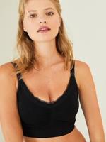Kanten beha voor zwangerschap en borstvoeding zwart - thumbnail