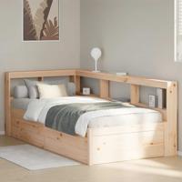 Bed met boekenkast zonder matras massief grenenhout 90x190 cm - thumbnail