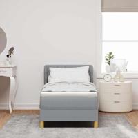 Boxspringbed met matras stof lichtgrijs 80x200 cm - thumbnail
