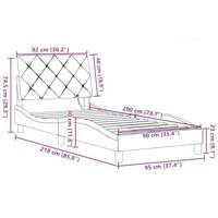 Bedframe met LED zonder matras 90x200 cm stof donkerbruin - thumbnail