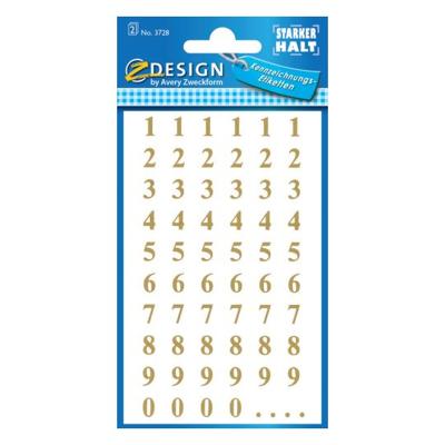 Avery AV-3728 Cijferetiket 2 Vel Goud 10 Setjes met 2 Vel