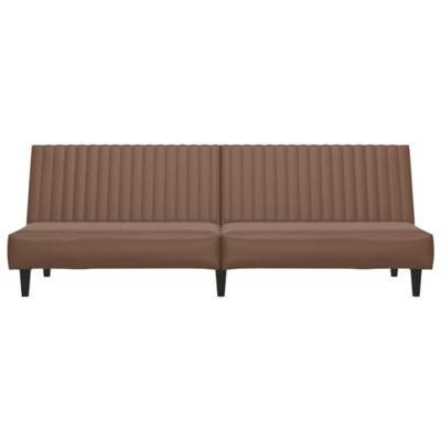 Slaapbank 2-zits kunstleer bruin