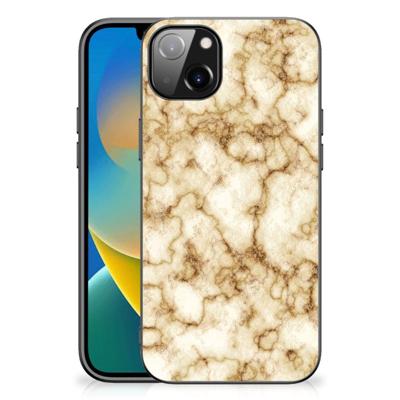 iPhone 14 Plus Marmeren Print Telefoonhoesje Marmer Goud