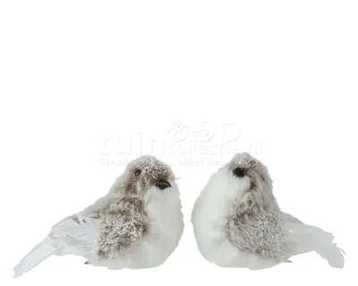 Kerstornament Vogel Clip Kunstbont Bruin 2st Kerstornament Vogel Clip Kunstbont Bruin 2st