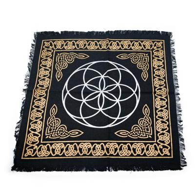 Katoenen Altaarkleed Flower of Life Goud- en Zilverkleurig (45 x 45 cm)