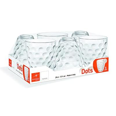 Bormioli Rocco Glazen Dots - Transparant - 250 ml - 6 stuks Bormioli Rocco Glazen Dots - Transparant - 250 ml - 6 stuks