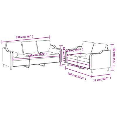 2-delige Loungeset met kussens stof bruin