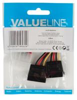 Valueline vlcp73520v015 interne stroom splitterkabel molex mannelijk - 2x sata 15-pins vrouwelijk 0,15 m veelkleurig - thumbnail