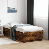 Bedframe bewerkt hout gerookt eikenkleurig 90x190 cm - thumbnail