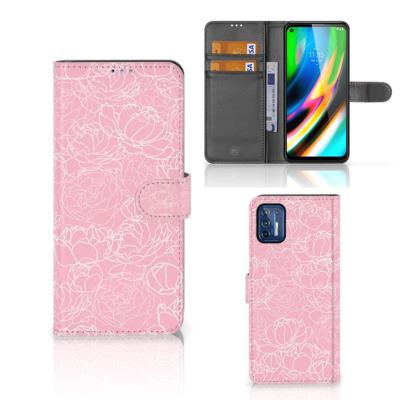 Motorola Moto G9 Plus Hoesje White Flowers