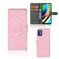 Motorola Moto G9 Plus Hoesje White Flowers - thumbnail