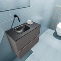 MONDIAZ ADA 60cm toiletmeubel dark grey. LEX wastafel urban links zonder kraangat - thumbnail