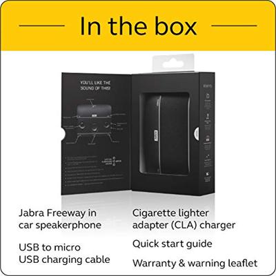 Jabra Freeway Bluetooth Carkit Autospeaker – Sterk Ruisonderdrukkende Microfoon en Speaker met Stembesturing om te Bellen, Muziek te Streamen en voor de gps – Zwart