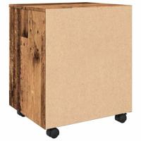 Dossierkast verrijdbaar 45x38x54cm bewerkt hout oud houtkleurig - thumbnail