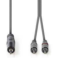 Nedis Stereo-Audiokabel | 3,5 mm Male naar 2x RCA Male | 5 m | 1 stuks - COTH22200GY50 COTH22200GY50 - thumbnail