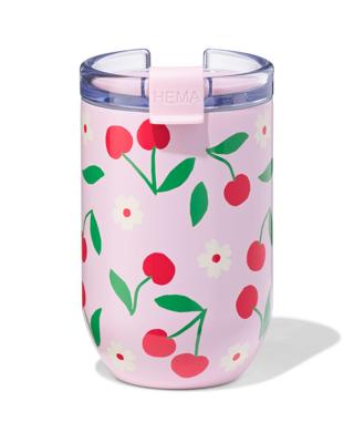 HEMA Koffiebeker to go 350ml rvs kersen