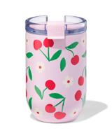 HEMA Koffiebeker to go 350ml rvs kersen - thumbnail