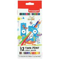 Bruynzeel-sakura kids kleurpotloden twinpoints 12 stuks in blik - thumbnail