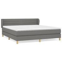 Boxspring met matras stof donkergrijs 180x200 cm - thumbnail