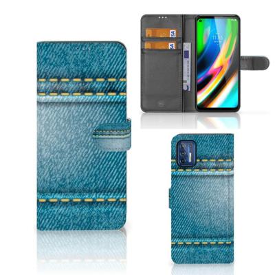Motorola Moto G9 Plus | Wallet Case | met Pasjes | Jeans