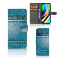 Motorola Moto G9 Plus | Wallet Case | met Pasjes | Jeans - thumbnail