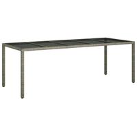 9-delige Tuinset met kussens poly rattan en glas grijs - thumbnail